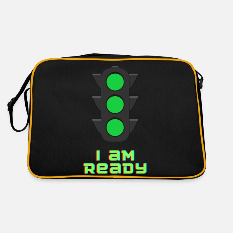 I am Ready Ampel - Retro Tasche - Schwarz/Gold