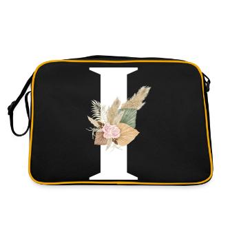 lettre I fleuris - Sac Retro - noir/or - Dos