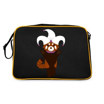 Panda roux déguisé en arlequin pour Halloween - Sac Retro - noir/or - Dos