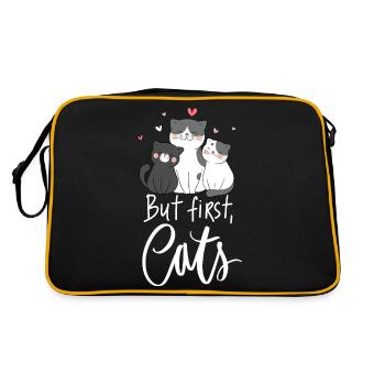 Amour des chats pour les amoureux des chats - Sac Retro - noir/or - Dos