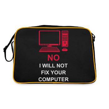 not fix your computer - Retro Tasche - Schwarz/Gold - Hinten