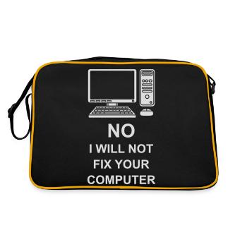 not fix your computer - Retro Tasche - Schwarz/Gold - Hinten