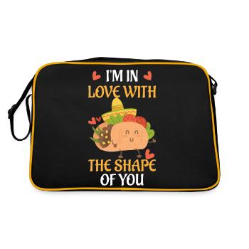 i´m in love with the shape of you - Retro Tasche - Schwarz/Gold - Hinten