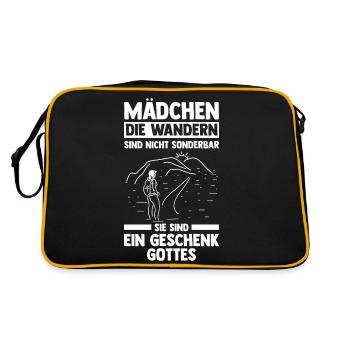 Bergsteiger Wald Bergwandern Wanderer Wandern - Retro Tasche - Schwarz/Gold - Hinten