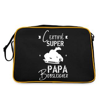 Super papa Bobsleigher cadeau père - Sac Retro - noir/or - Dos