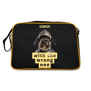 Big Dog, Fort, Drôle de chien, Ironique, Mignon - Sac Retro - noir/or - Dos