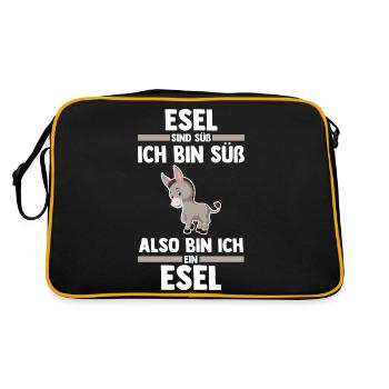 Esel - Retro Tasche - Schwarz/Gold - Hinten