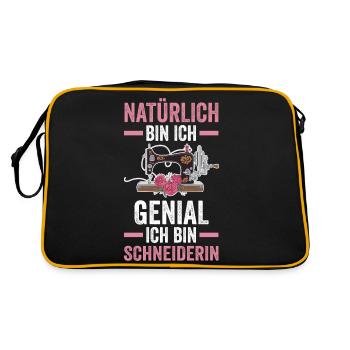 Näher Schneiderin - Retro Tasche - Schwarz/Gold - Hinten