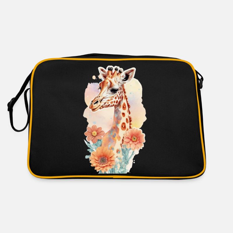Giraffe - Retro Tasche - Schwarz/Gold