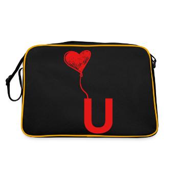 Lettre u cœur - Sac Retro - noir/or - Dos