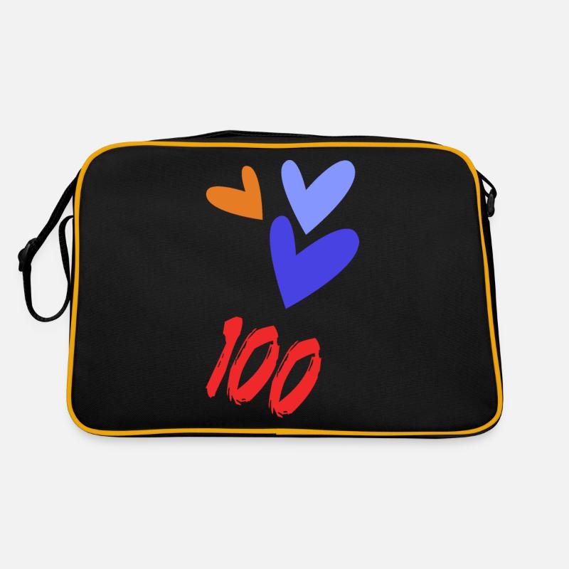 100. 100 ANS. 100e ANNIVERSAIRE. ANNIVERSAIRE 100 - Sac Retro - noir/or