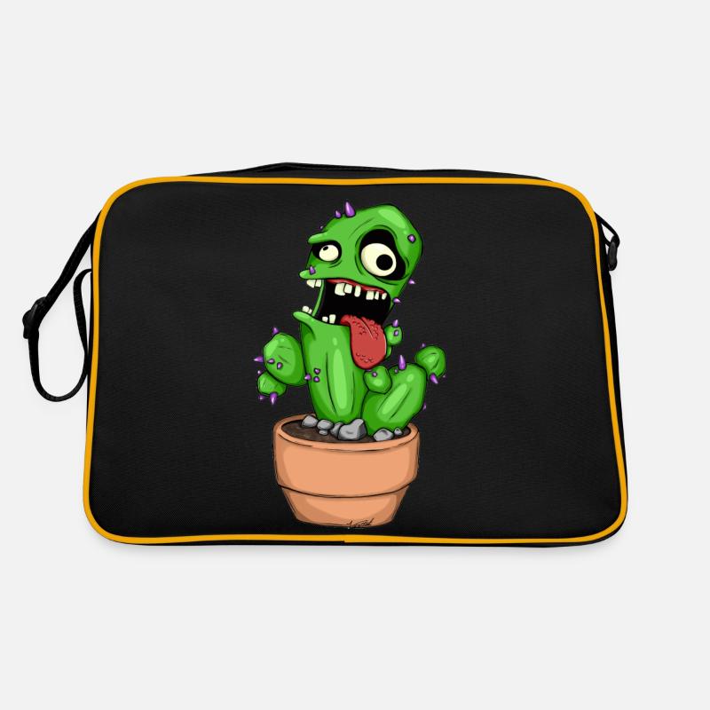 Kacktus - Retro Tasche - Schwarz/Gold