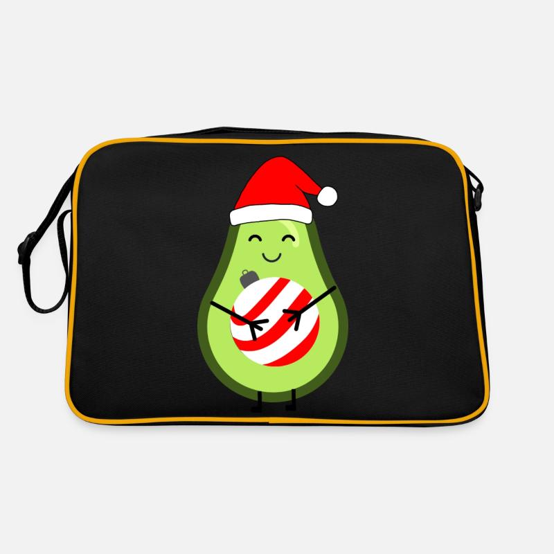 Liebevolle Avocado mit Weihnachtskugel Retro Tasche