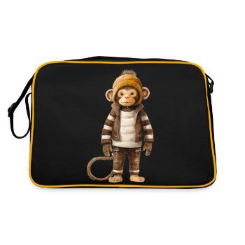 Cheeky Monkey T-shirt ludique - Sac Retro - noir/or - Dos
