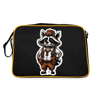 Lederhosen / Animal / Traditional costume / Tradition / Raccoon - Retro Bag - black/gold - Back