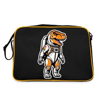 Illustration d’astronaute dinosaure - Sac Retro - noir/or - Dos