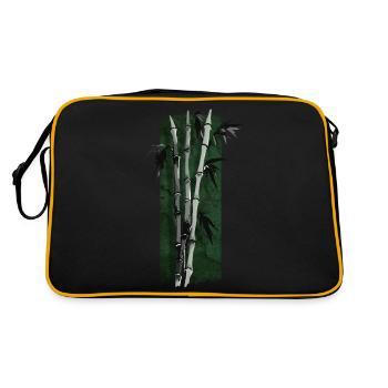Zen Tranquility: Elegant Bamboo Grove - Retro Bag - black/gold - Back