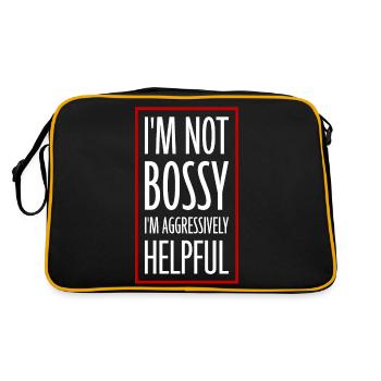 Je ne suis pas autoritaire, je suis agressivement serviable en disant des blagues - Sac Retro - noir/or - Dos