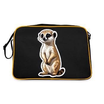 Suricate Illustration Mignonne - Sac Retro - noir/or - Dos