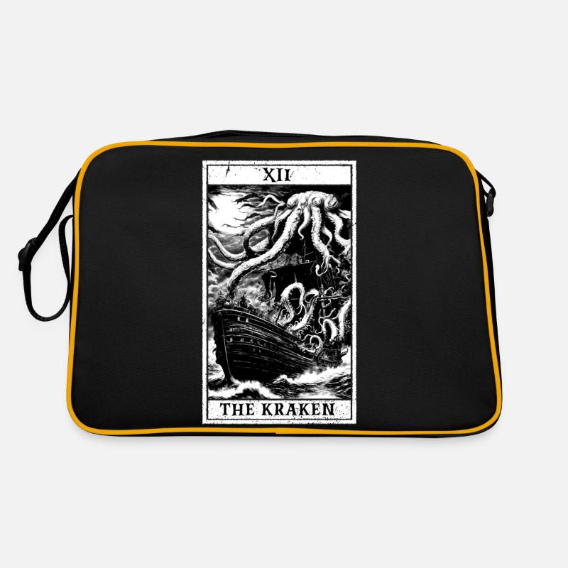 Kraken-Tarot - Retro Tasche - Schwarz/Gold