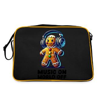 Gingerbread Music - Retro Tasche - Schwarz/Gold - Hinten