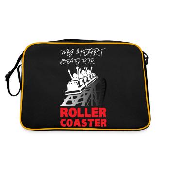My Heart Beats for Roller Coaster - Retro Tasche - Schwarz/Gold - Hinten