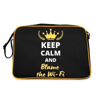 "Keep Calm and Blame the WiFi" - Humor technology - Retro Bag - black/gold - Back