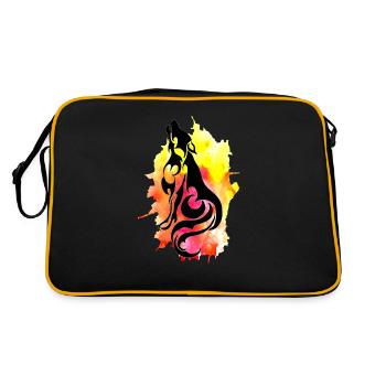Watercolor Wolf - Retro Bag - black/gold - Back