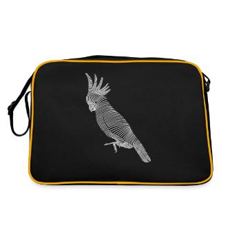 Croquis d’oiseau cacatoès - Sac Retro - noir/or - Dos