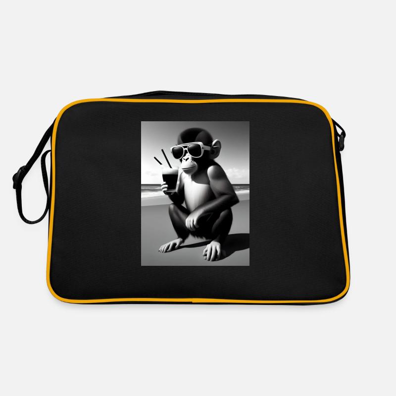 Cool beach monkey Retro Tasche