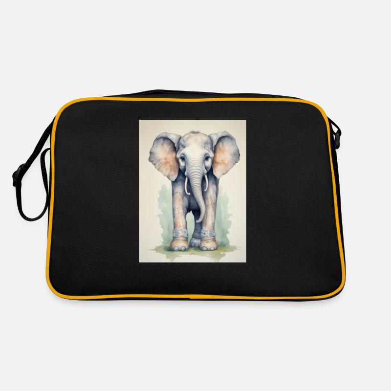 Elephant in Colorful Boots Retro Tasche