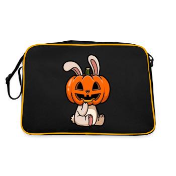 Halloween Lapin Citrouille Octobre Mignon Dessin animé - Sac Retro - noir/or - Dos