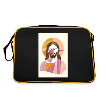 Jésus Art mural, Téléchargement numérique, Boho Jésus - Sac Retro - noir/or - Dos