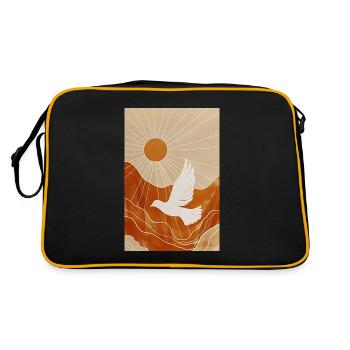 Art mural minimaliste colombe, téléchargement numérique - Sac Retro - noir/or - Dos