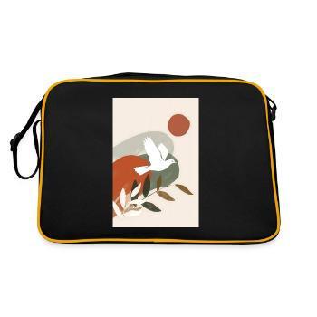 Boho colombe art mural, téléchargement numérique, moderne - Sac Retro - noir/or - Dos