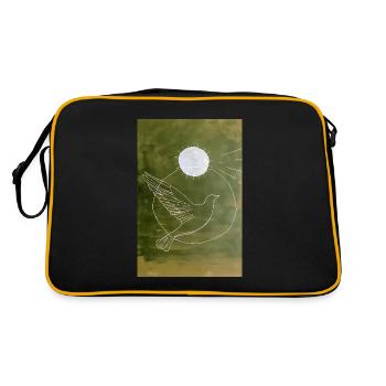 Dove Wall Art, Digital Download Minimalist - Retro Bag - black/gold - Back