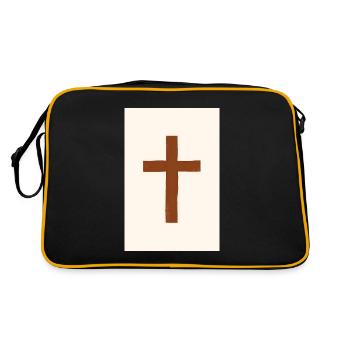 Minimalist Christian decoration, - Retro Bag - black/gold - Back