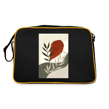 Modern Bohemian Bird Print, Rustic Boho - Retro Bag - black/gold - Back