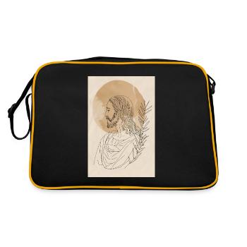 Impression d’art Jésus Lignes Simples, Moderne - Sac Retro - noir/or - Dos