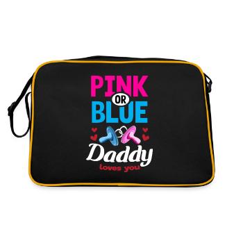Papa rose ou bleu vous aime Genre Révéler La fête - Sac Retro - noir/or - Dos