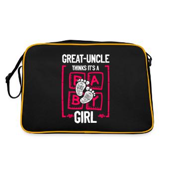 Great-Uncle Thinks It's a Girl Gender Reveal Funny - Retro Tasche - Schwarz/Gold - Hinten