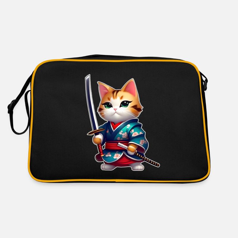 Mignon chat samouraï Sac Retro