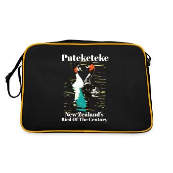 Puteketeke New Zealand's Bird of the Century - Retro Bag - black/gold - Back