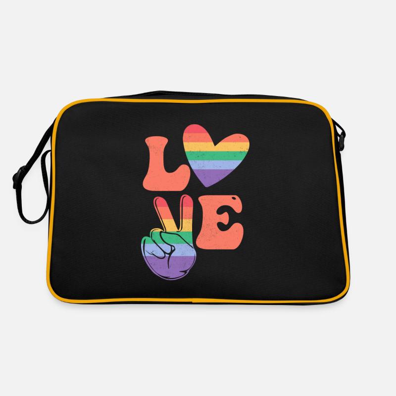 Schwul Lesbisch Regenbogen T-Shirt Geschenkidee Retro Tasche