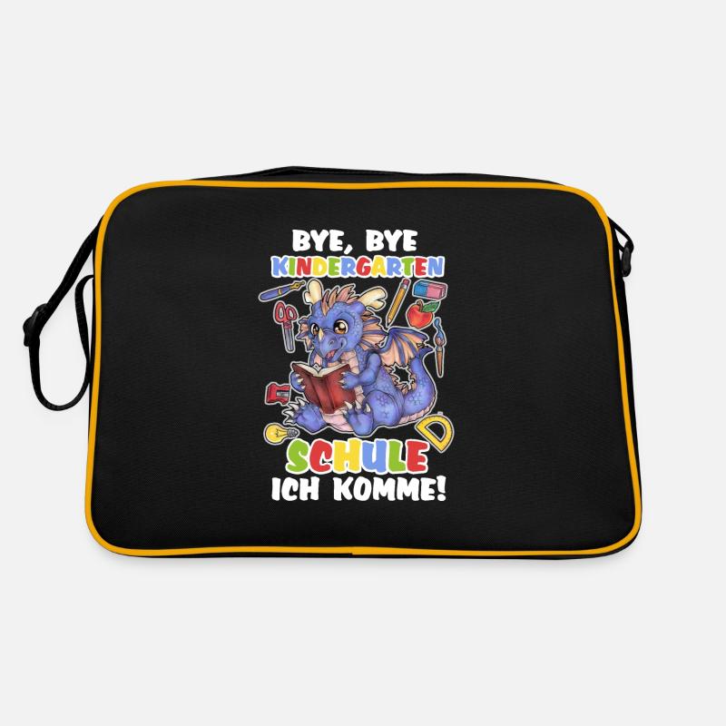 Niedlicher Drache Einschulung Kind Zuckertüte Retro Tasche