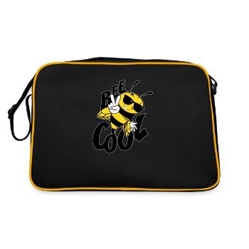 Imker Bienen Honig Bienenzucht Nektar Geschenk - Retro Tasche - Schwarz/Gold - Hinten