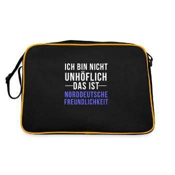 NORDDEUTSCHE FREUNDLICHKEIT - Retro Tasche - Schwarz/Gold - Hinten