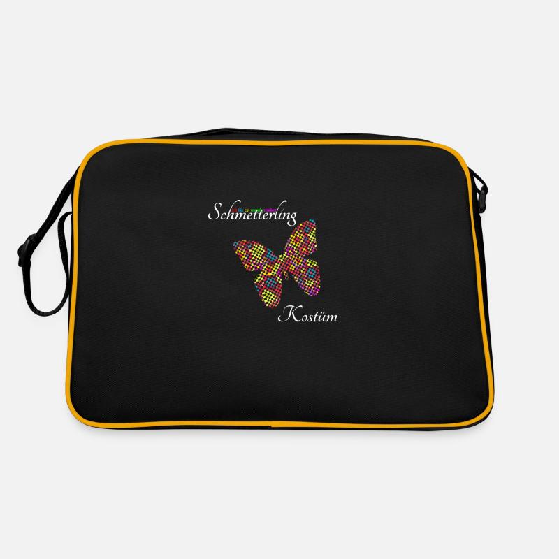 Ich bin ein wunderschöner Schmetterling Kostüm - Retro Tasche - Schwarz/Gold