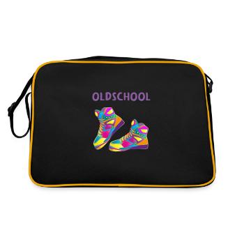 Retro Oldschool Sneakers Hippie Disco T-Shirt - Retro Bag - black/gold - Back