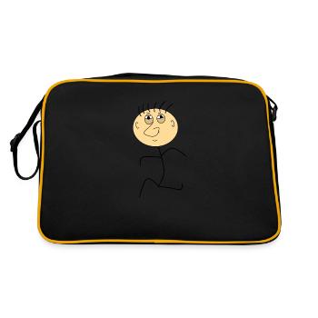 Personnage de dessin animé drôle strichmann - Sac Retro - noir/or - Dos